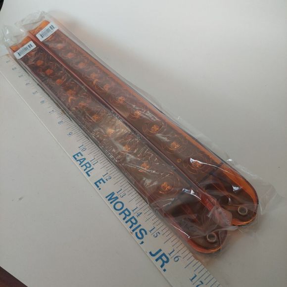 2 Amber Light Bars Turn Signal Assemblies Truck Trailer Tail Light KL-25103A 17" - Picture 4 of 12